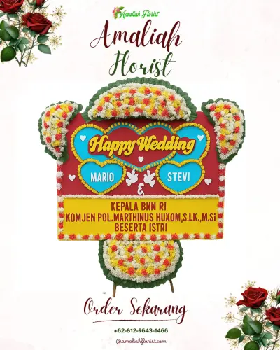 Karangan Papan Bunga Pernikahan di Kamal Muara
